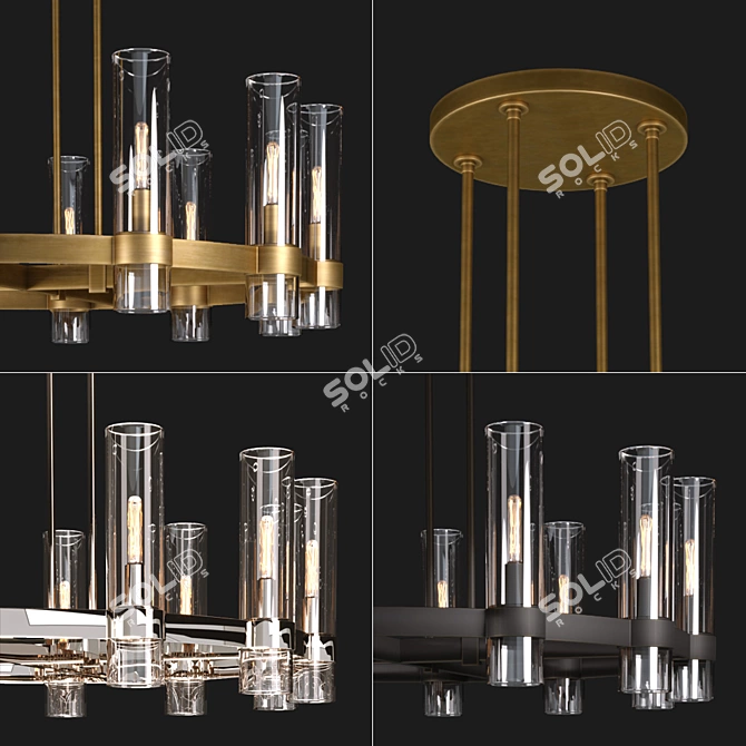 Title: Rustic RAVELLE Round Chandelier 3D model image 2