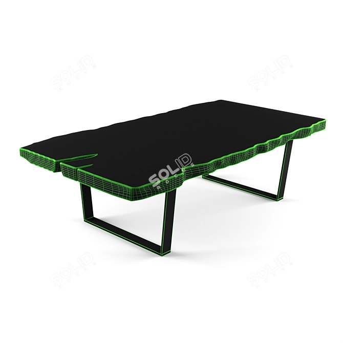 Natural Wood Slab Dining Table 3D model image 3