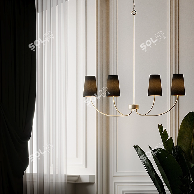 Elegant Lottie Linear Chandelier 3D model image 3