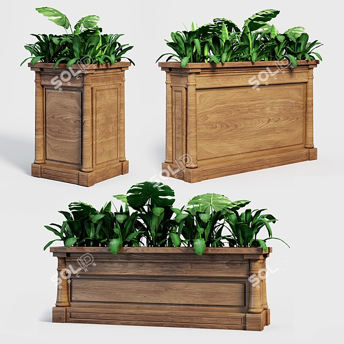 Classic Style Planter Set 3D model image 2