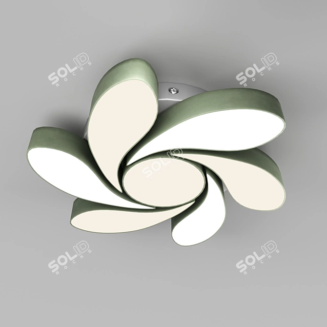 Contemporary Green Acrylic Ceiling Light 3D model image 1