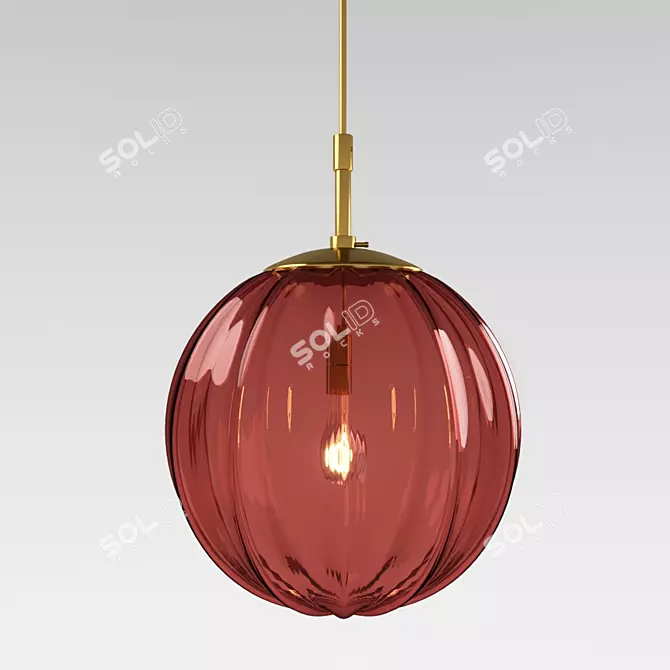 Modern Brass Pendant Light 3D model image 1