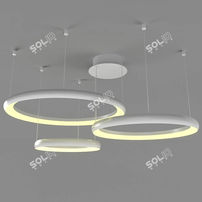 Contemporary White Pendant Light 3D model image 1