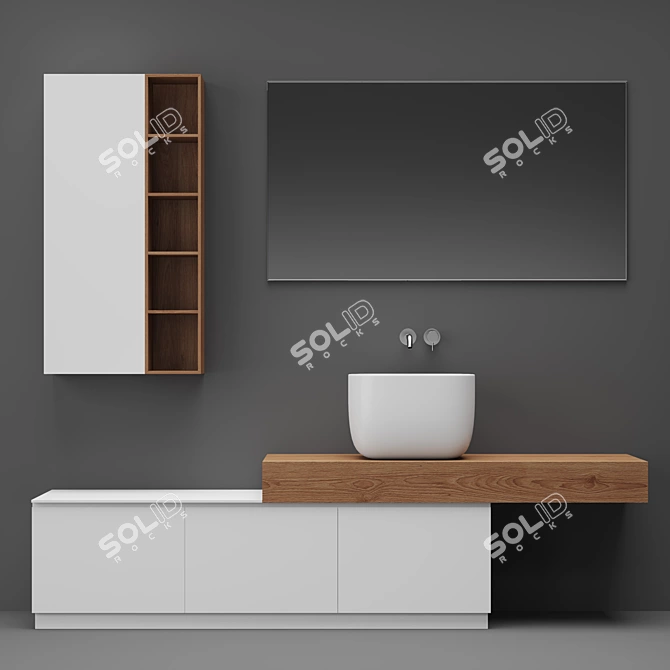 Elegant Arcom Soul Bathroom Set 3D model image 1