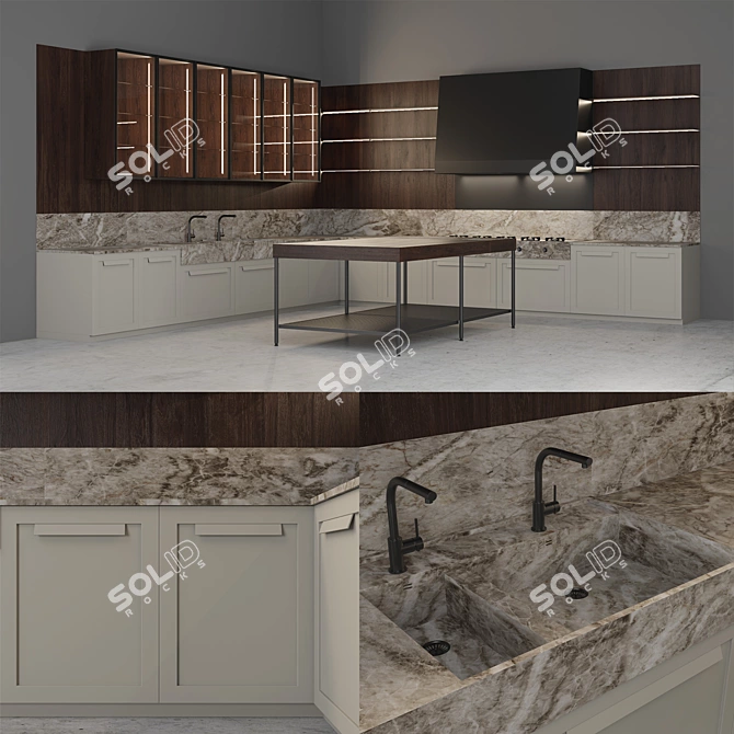 Effeti Impronta: Stylish Island Kitchen 3D model image 2