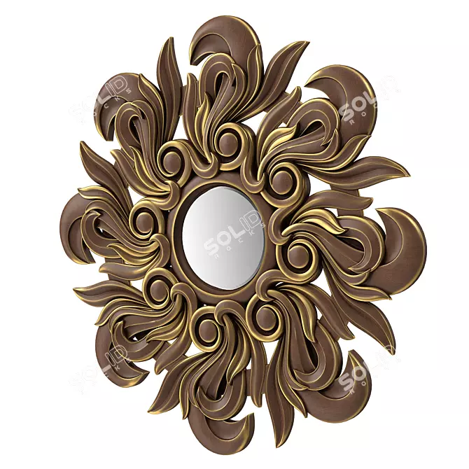 Elegant Round Mirror - 4883 3D model image 1