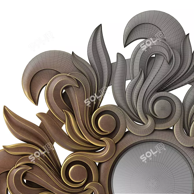 Elegant Round Mirror - 4883 3D model image 3