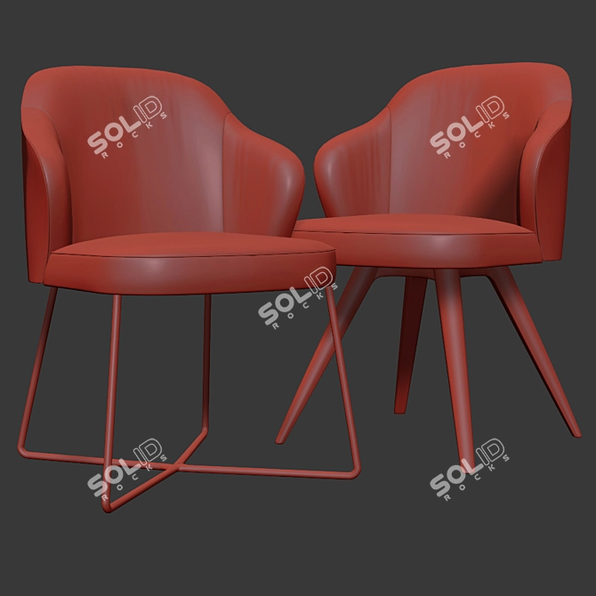 Modern Leslie Dining Chairs Set - Stylish and Functional 3D model image 3