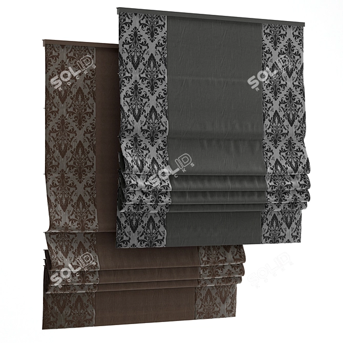 Elegant Roman curtain 68 3D model image 1