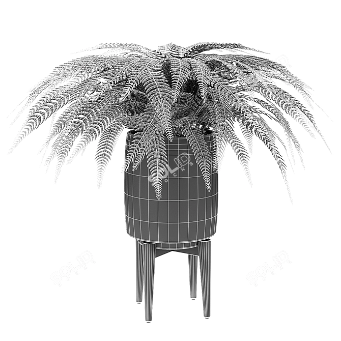 Exotic Plant in Pot: Vibrant Beauty! 3D model image 3