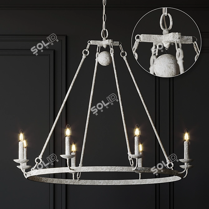 Elegant Tucker Chandelier - Ballard Designs 3D model image 1