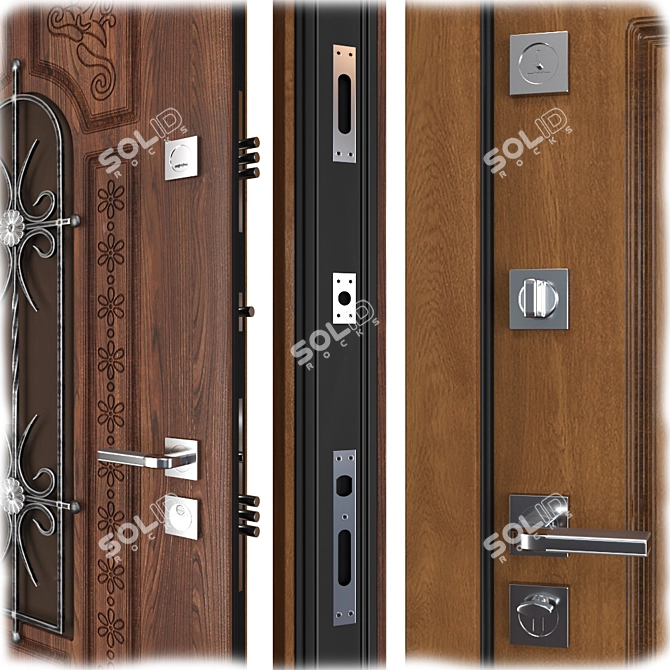 Vezha Entry Metal Door 3D model image 2