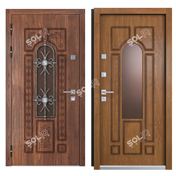 Vezha Entry Metal Door 3D model image 3