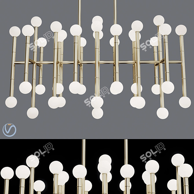 Elegant Meurice Chandelier: Illuminate in Style 3D model image 1