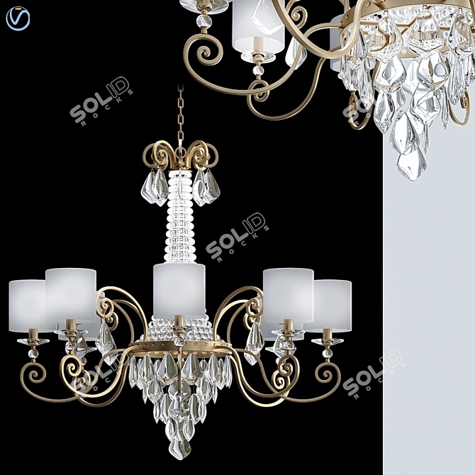 Sparkling Elegance: Crystal Ceiling Lights 3D model image 1