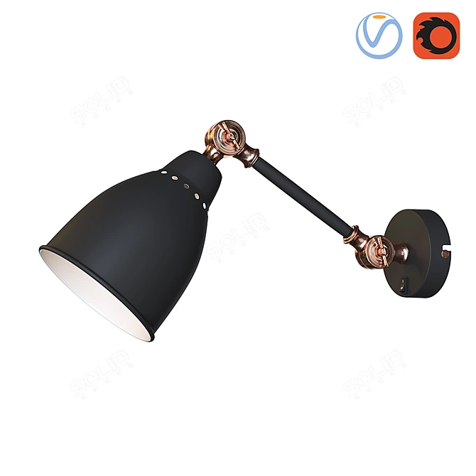 Braccio Art Lamp Wall Sconce 3D model image 1
