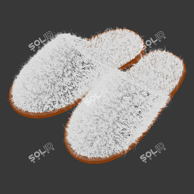 Cozy White Fegen Slippers 3D model image 2