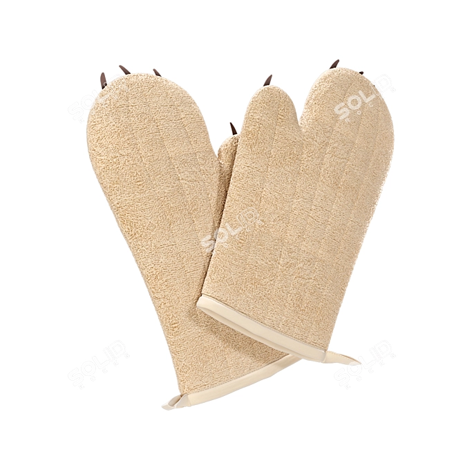 Durable Kitchen Gloves: Protect, Cook & Clean 3D model image 2