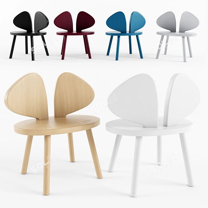 Nofred Mouse Chair - Stylish & Ergonomic Seating 3D model image 1