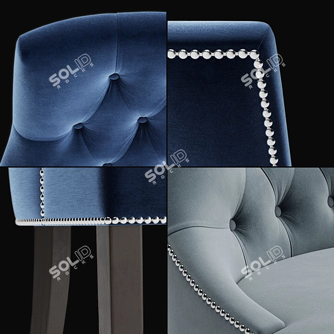 Velvet Dining Chair - Detailed 3D Model in Vray and Corona 3D model image 2