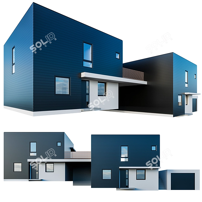 Modern House Design 3DMax 3D model image 1