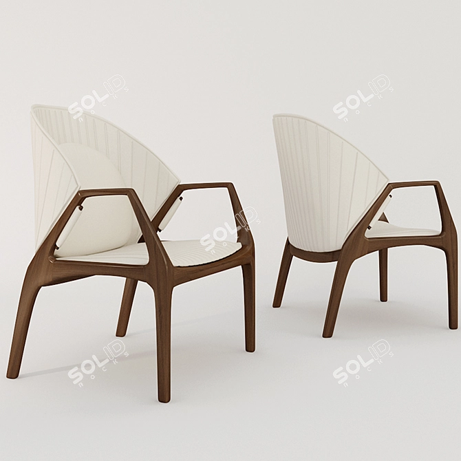 Elegant Luisa Armchair 3D model image 2