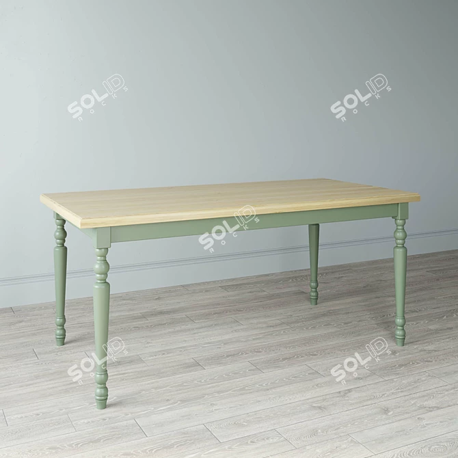 Elegant Oak Dining Table 3D model image 2