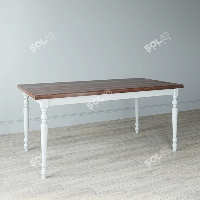 Elegant Oak Dining Table 3D model image 3