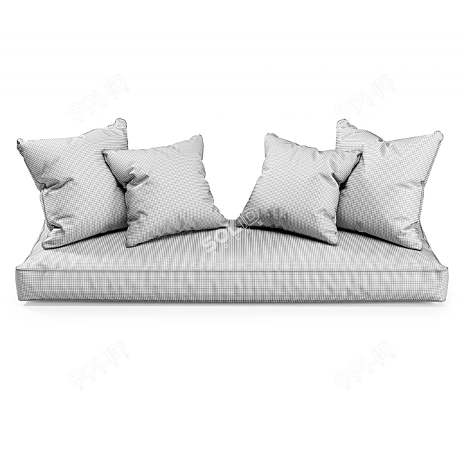 Cozy Corner Window Seat Pillows 3D model image 2