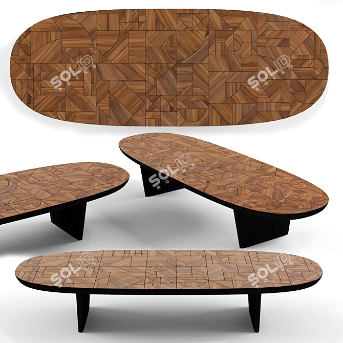 Nativ Patchwork Cocktail Table 3D model image 1