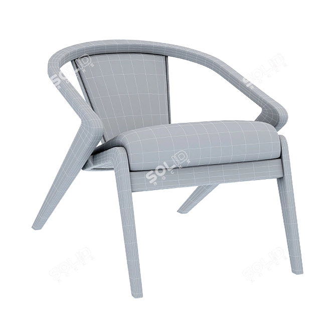 Portuguese Roots Lounge Chair: Authentic and Stylish Seating Solution 3D model image 3