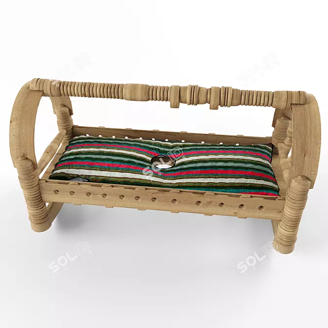 Eastern Dream: Traditional Crib 3D model image 1