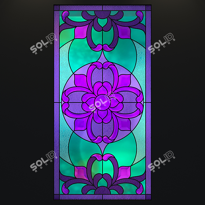 Radiant Splendor Stained Glass Window 3D model image 2