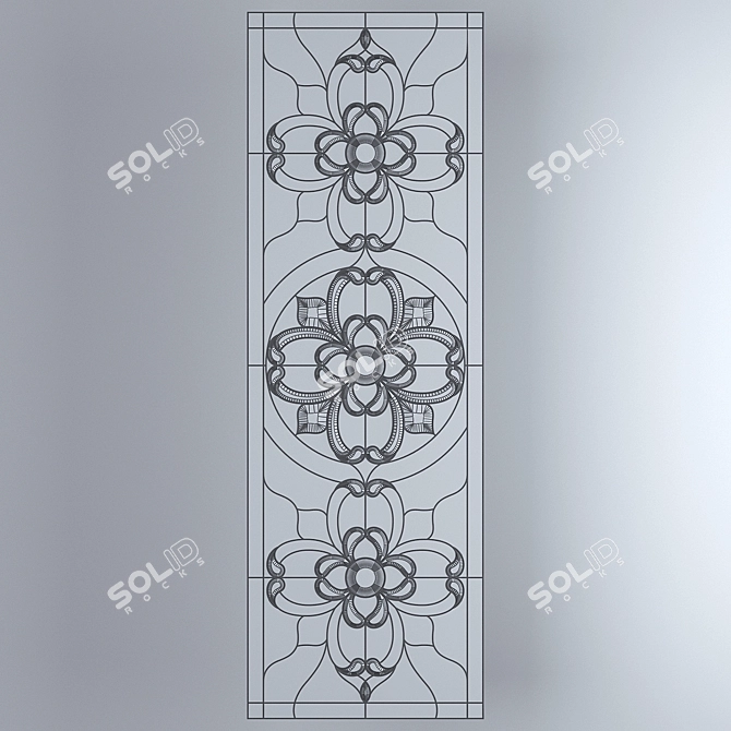 Vibrant Stained Glass Window 3D model image 2