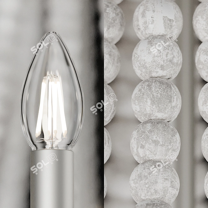 Elegant Angela 6-Light Chandelier 3D model image 2