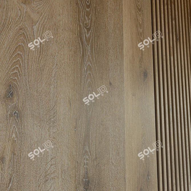 Elegant Wood Wall Panel 3D model image 3
