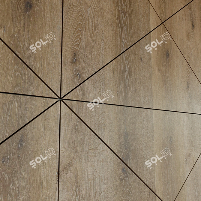 Wooden 3D Wall Panel: Decorative, High-resolution Texture 3D model image 3