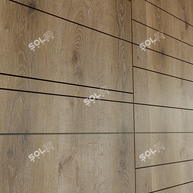 3D Wood Panel - High-Resolution Decorative Wall 3D model image 3