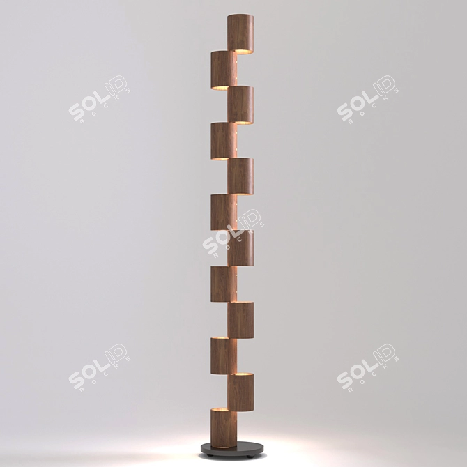 Elegant Totem Wood Lamp 3D model image 1