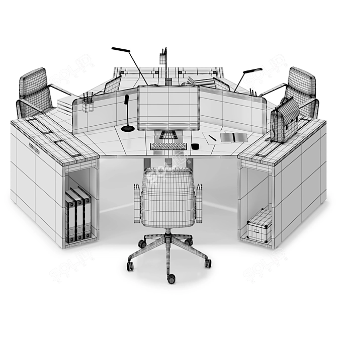 LAS LOGIC Office Workspace Solution 3D model image 3