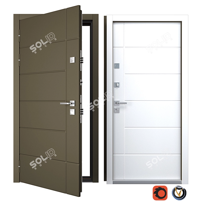 Title: Lino Metal Entrance Door: Your Ultimate Doorway Solution 3D model image 1