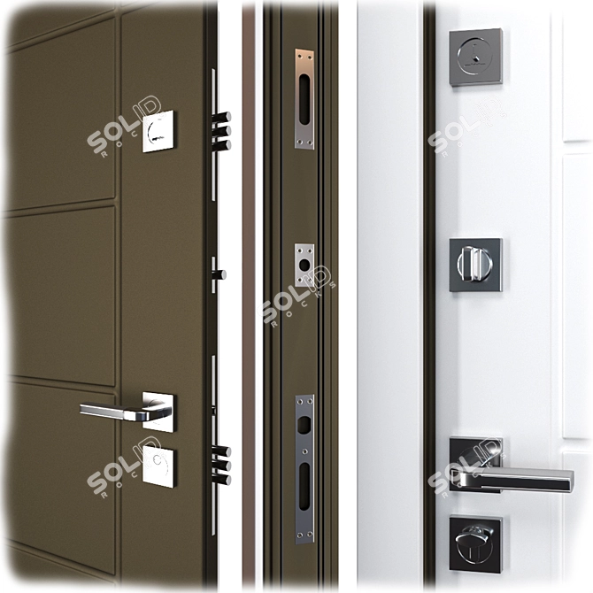 Title: Lino Metal Entrance Door: Your Ultimate Doorway Solution 3D model image 2