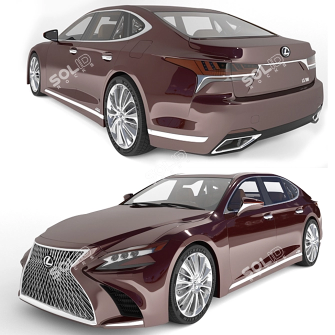 Luxurious Lexus LS 500: Unmatched Elegance & Performance 3D model image 1