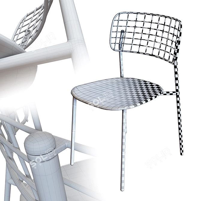 Lyze Collection: Modern Chair + Armchair Set 3D model image 2