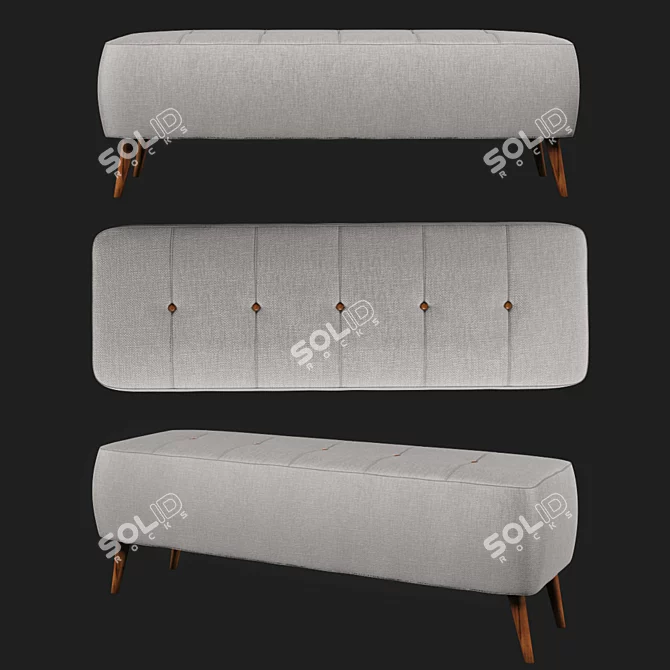 Stylish B-20 Light Brown Ottoman 3D model image 1