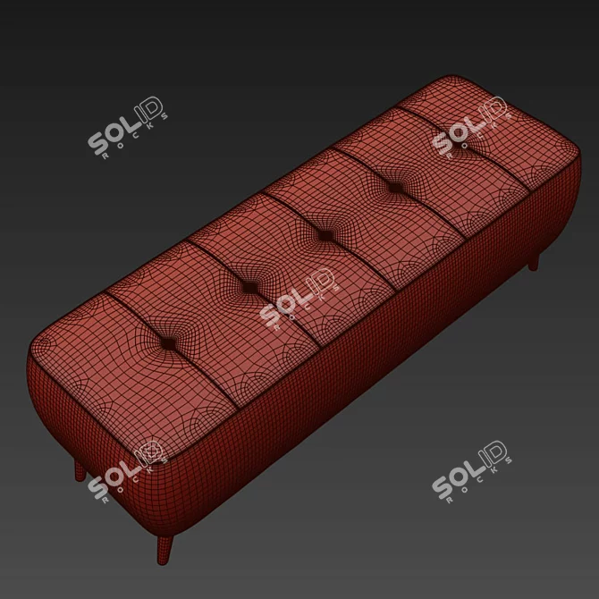 Stylish B-20 Light Brown Ottoman 3D model image 2