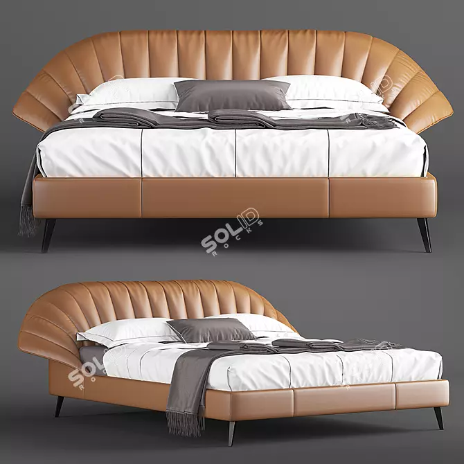 Natuzzi Cala Bed: Sleek and Stylish Slumber. 3D model image 1