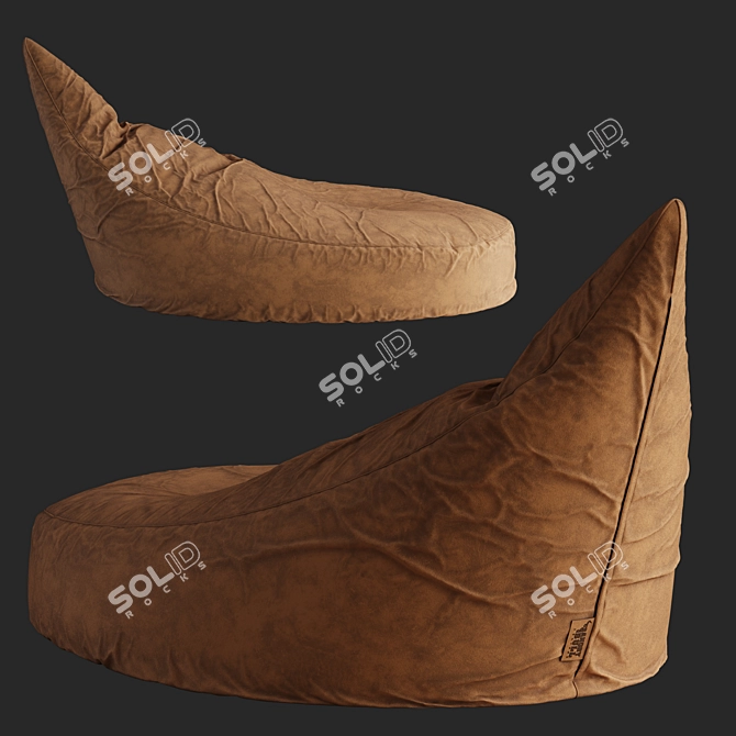 Luxury Leather Suede Beanbag 3D model image 2