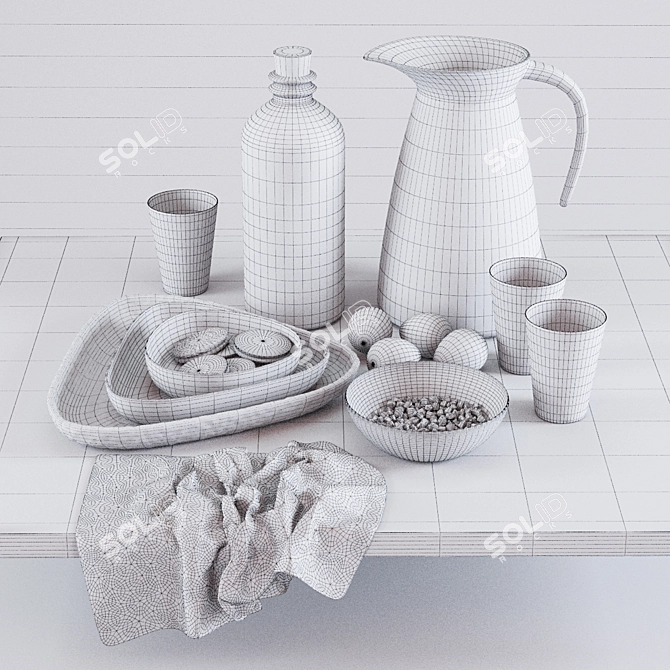 Kitchen Vibe: Decorative Set 3D model image 2