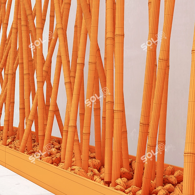 Bamboo Branch Pebble: Textured & Smooth 3D model image 3